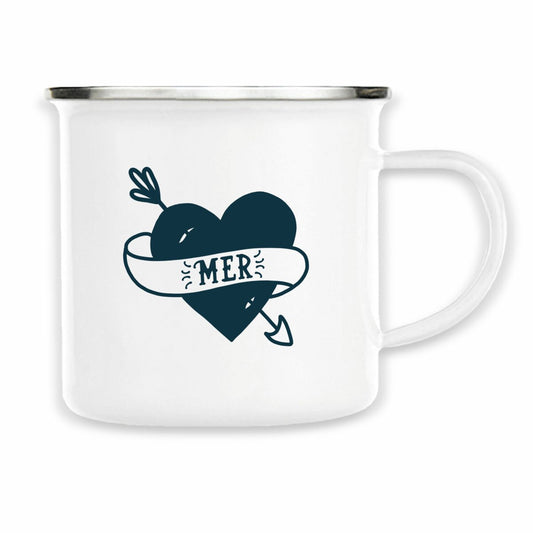 Mug blue heart tatoo