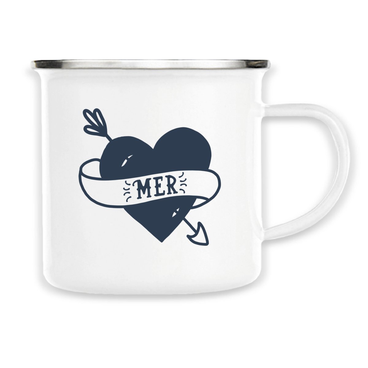 Mug émaillé Blue Heart Tatoo